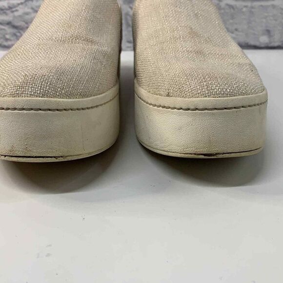 Vince Warren Platform Neutral Linen Style Slip On Sneaker Size 9 - Picture 3 of 9
